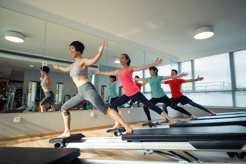 Woman practicing Pilates